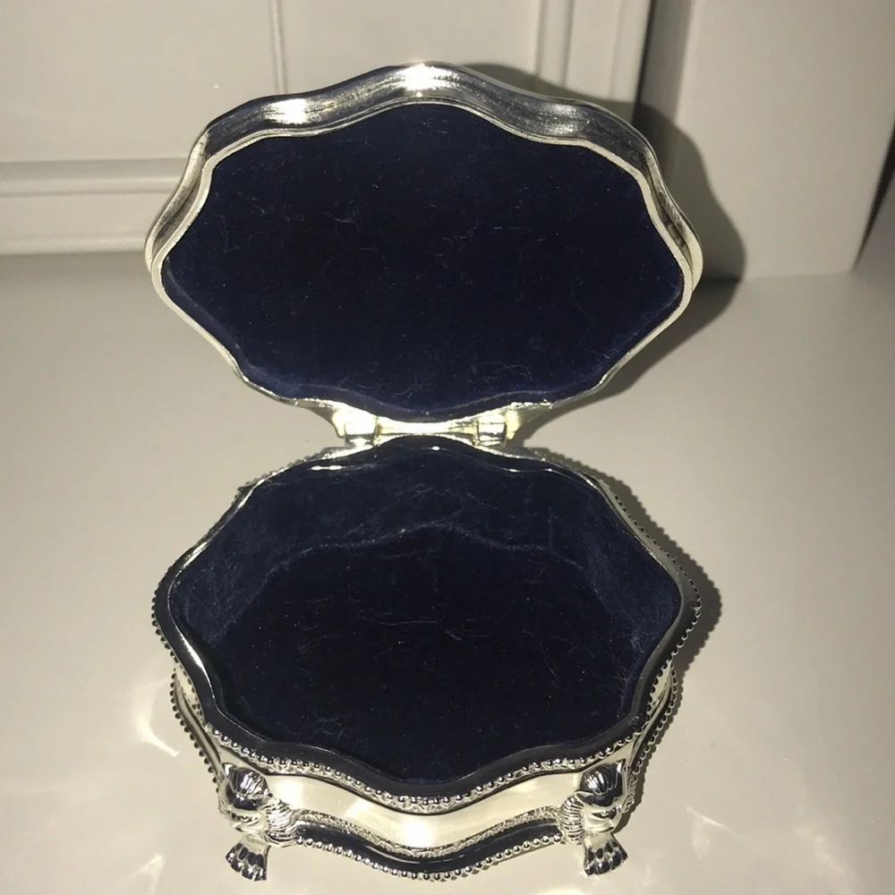 Personalized name silver decorative Jewelry box Gabby